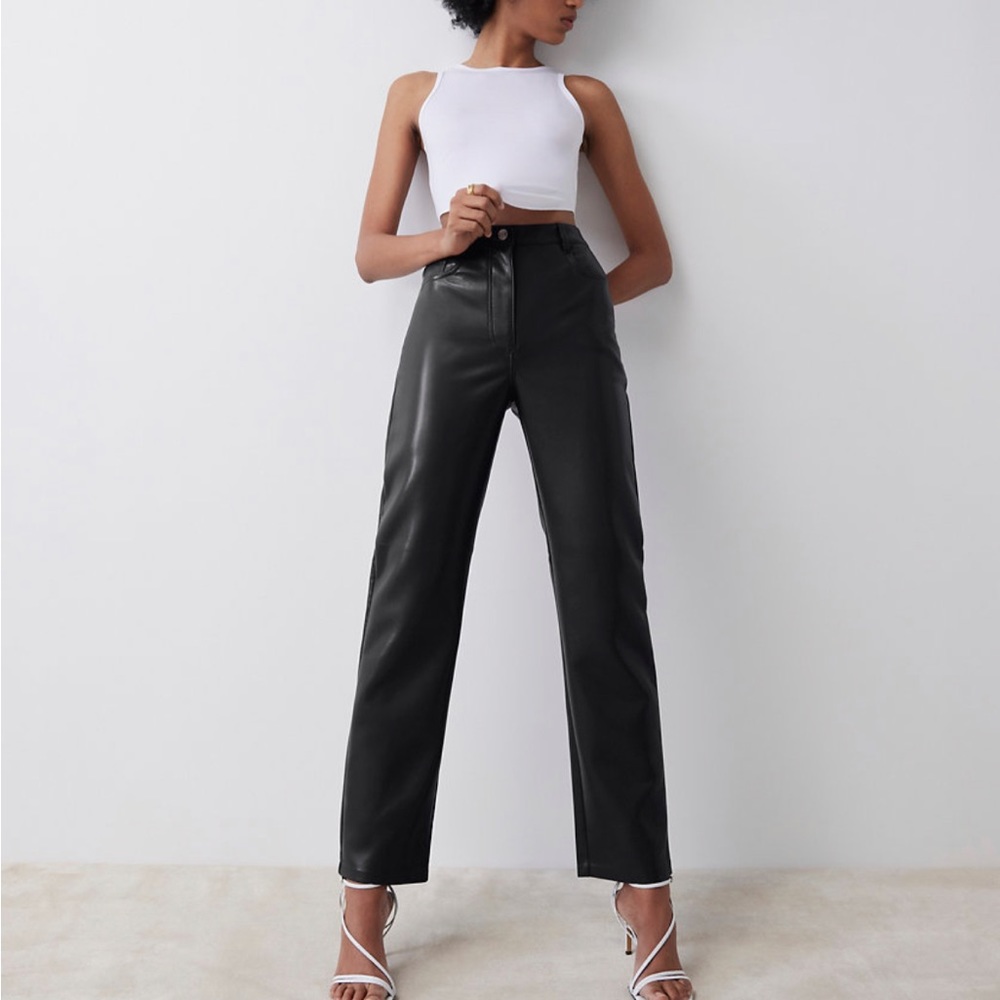 Aritiza Wilfred Black Melina Vegan Leather Pants